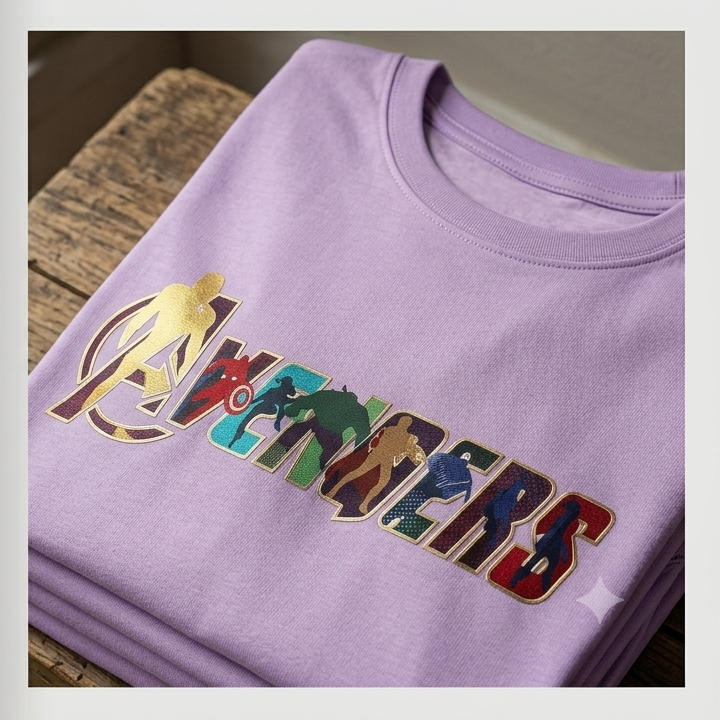 WearNova Oversized Avengers Graphic T-Shirt for Men | 240 GSM Premium Cotton | Lavender