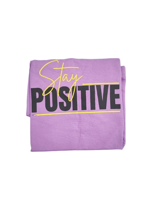 Stay Positive Oversized T-Shirt for Men | Premium Cotton Lavender Tee | WearNova